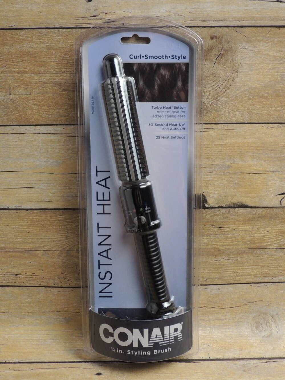 Conair Instant Heat 3/4" Hot Styling Brush Curling Iron BC84N Turbo Heat NEW